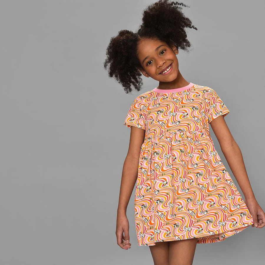 Peanuts™ Candy Pink Printed Cotton Baby Girl Frock Newborn Pack of 2 - Image 3