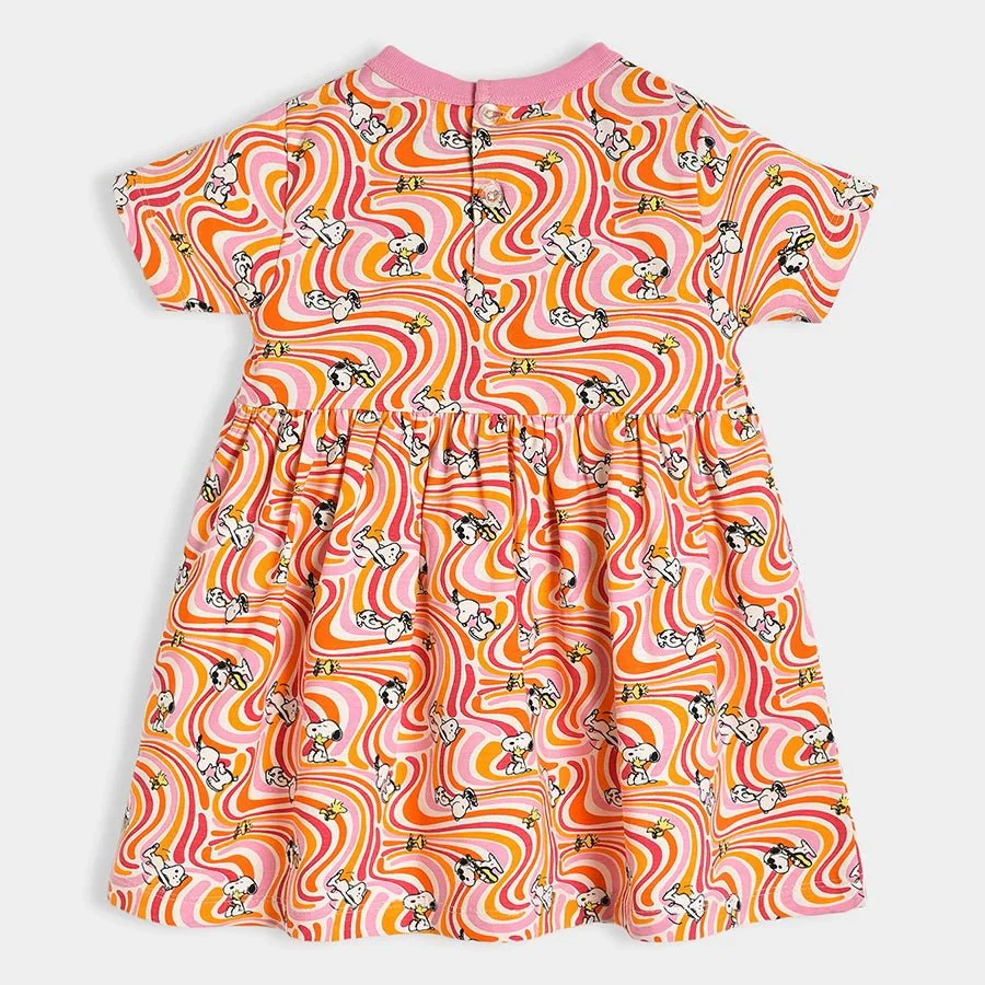 Peanuts™ Candy Pink Printed Cotton Baby Girl Frock Newborn Pack of 2 - Image 9