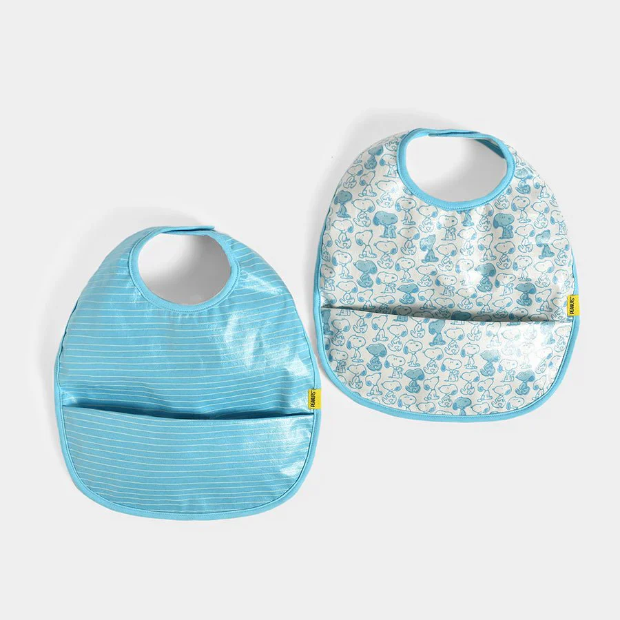 Peanuts™ Feeding Bib For Babies Blue Pack of 2