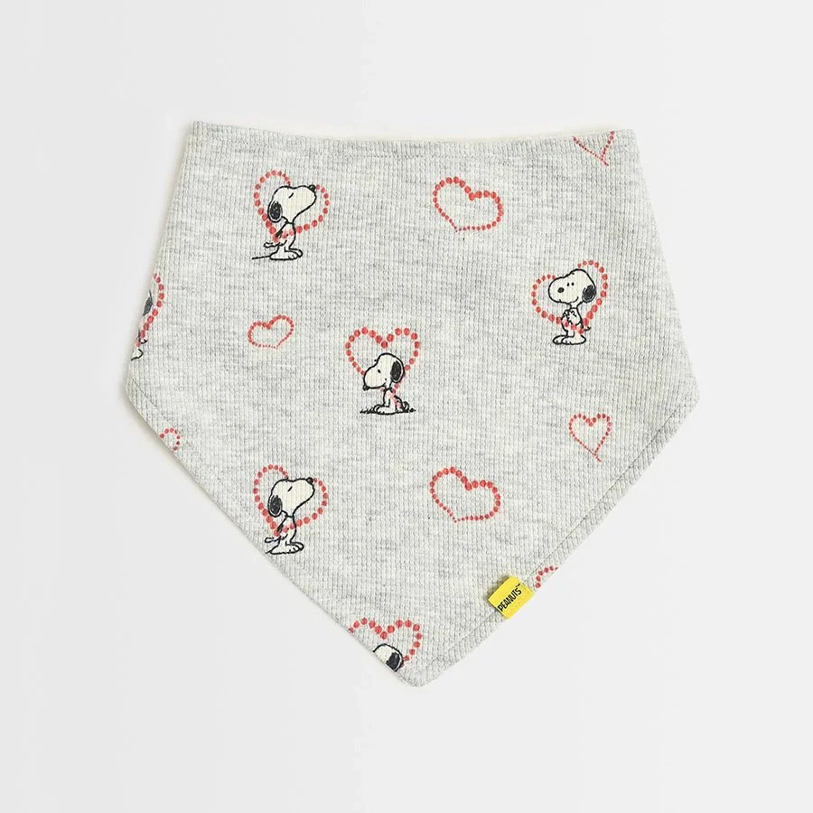Peanuts™ Grey Printed Triangle Bibs (Pack of 2) - Image 2