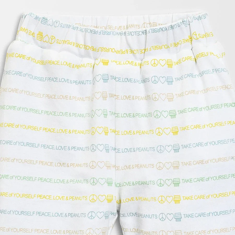 Peanuts™ Printed White Reversible Infant Pajamas - Image 3