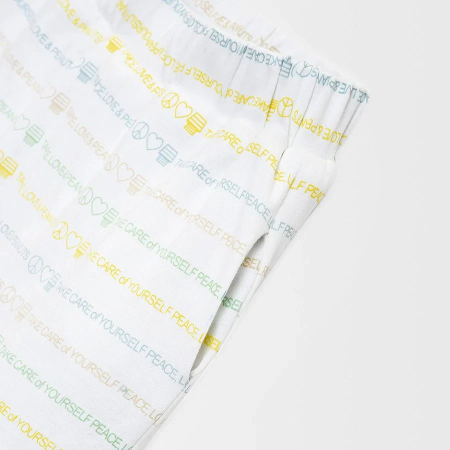Peanuts™ Printed White Reversible Infant Pajamas - Image 4