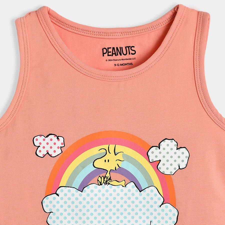 Peanuts™ Showy Lycra Multicolor Baby Vest Set Girl Pack of 3 - Image 10