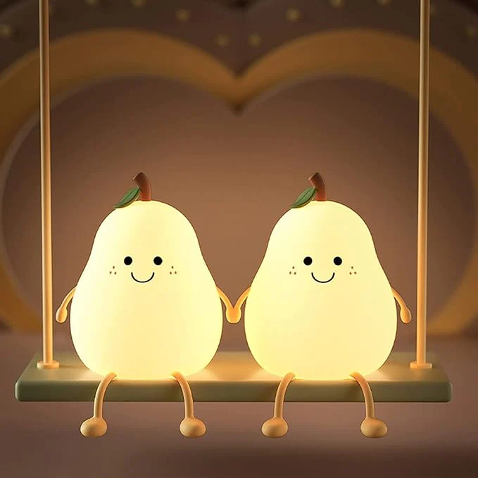 Pear Silicone Night Lamp Cute Night Light For Kids Bedroom 1 pc - Image 2