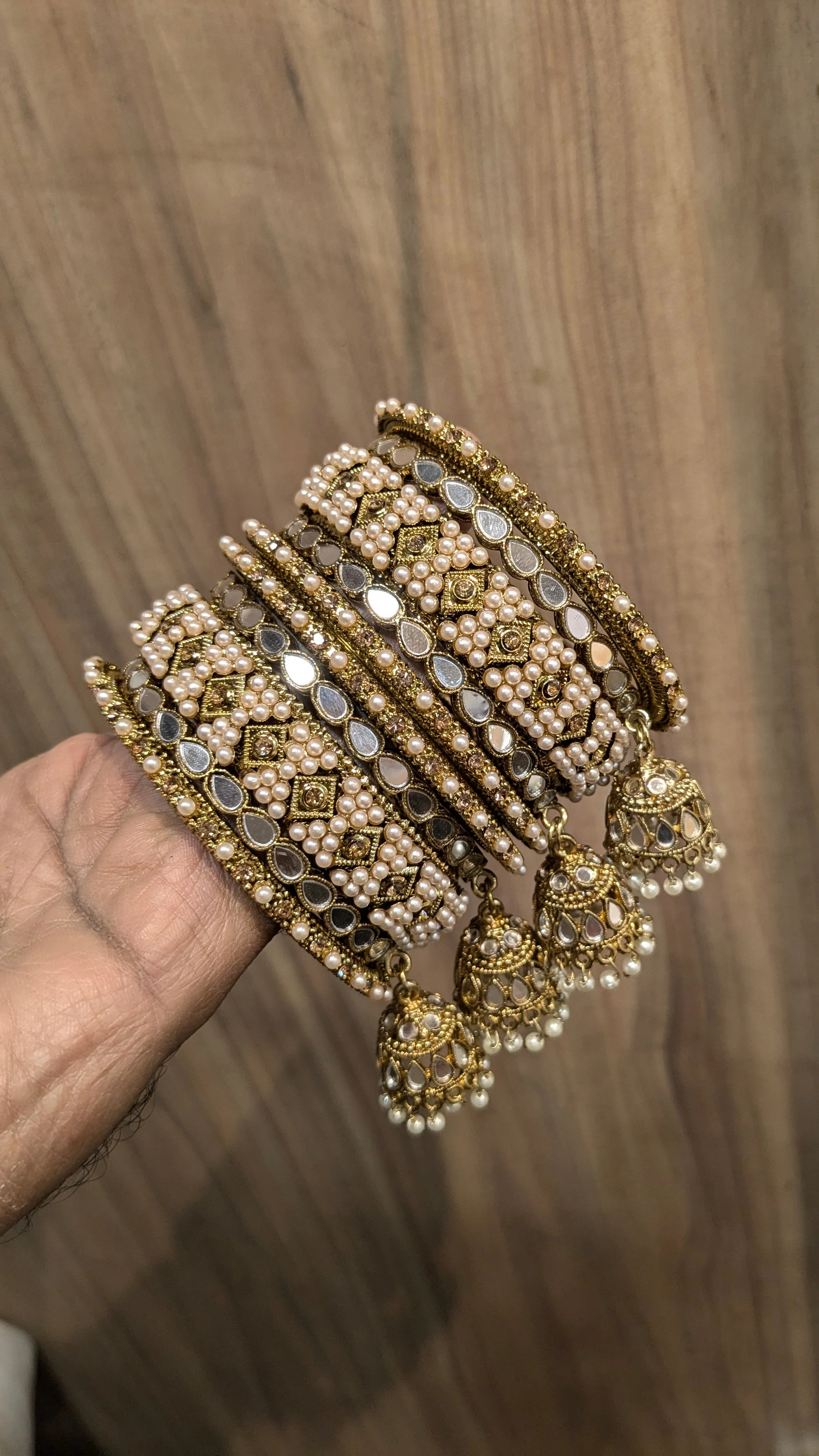 PEARL COPPER JHUMKI BANGLESSET - Image 2
