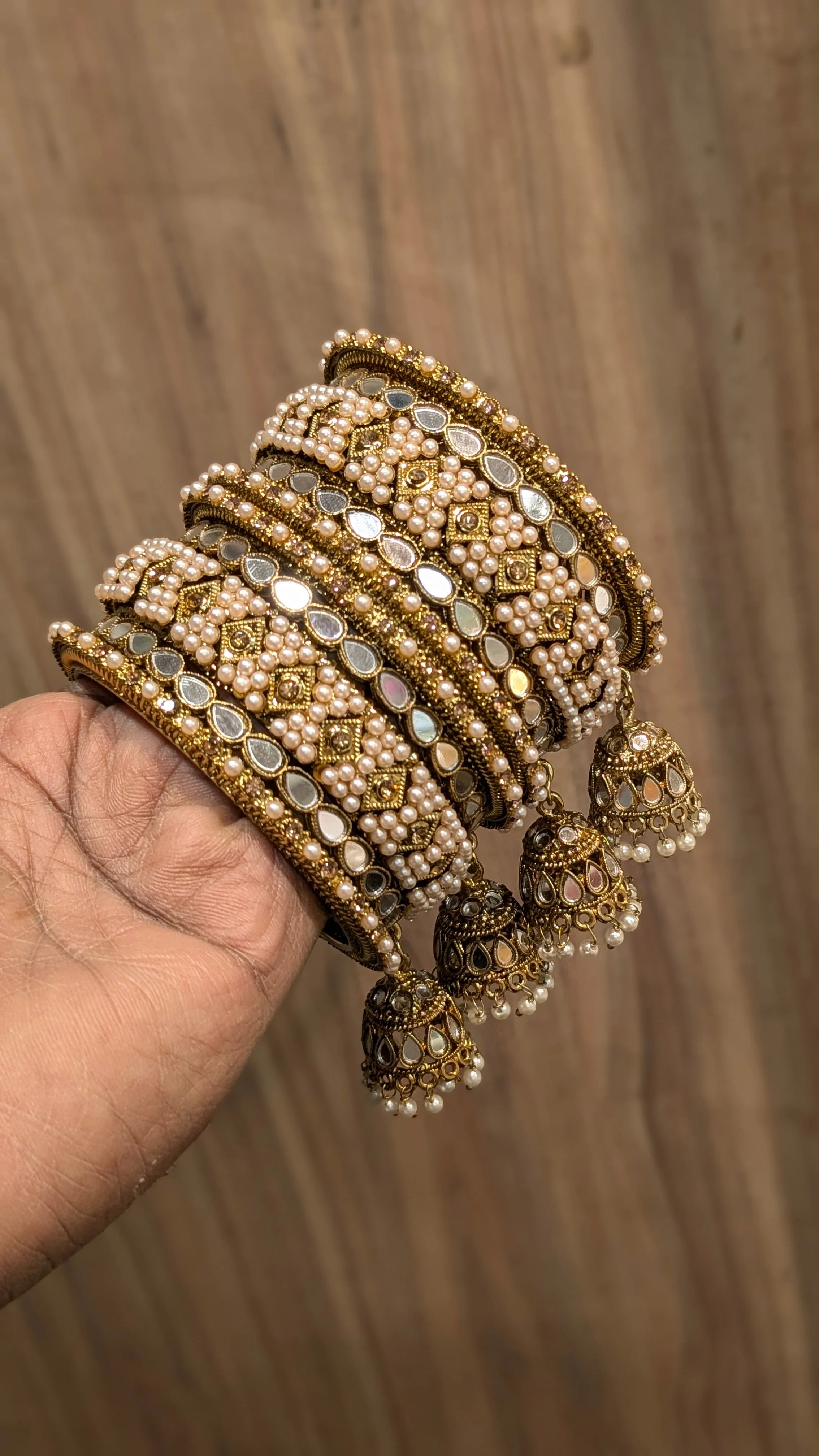 PEARL COPPER JHUMKI BANGLESSET - Image 3