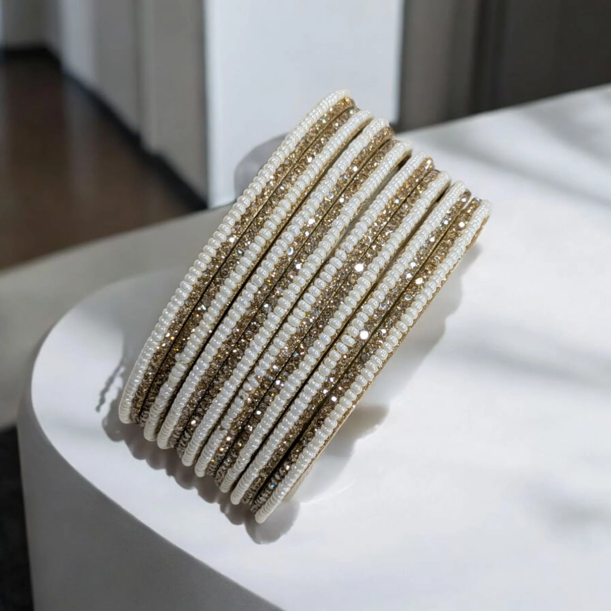 Pearl diamond bangles - Image 2