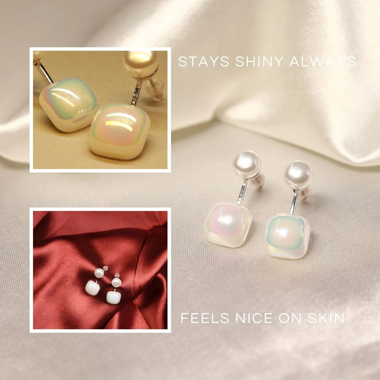 Pearl Duo Drop Earrings - Image 3