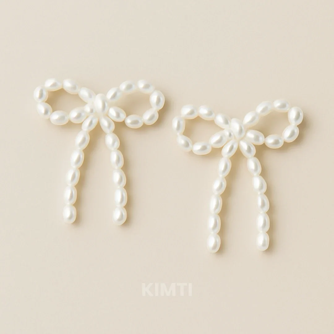 Pearl Knot Dangle Bow Earring