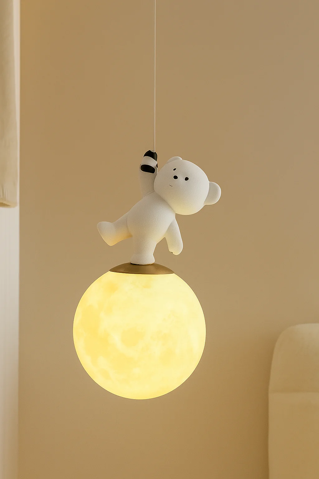 Pendant Kids Room Light with Glowing Light Cartoon Wall Light, - Image 3