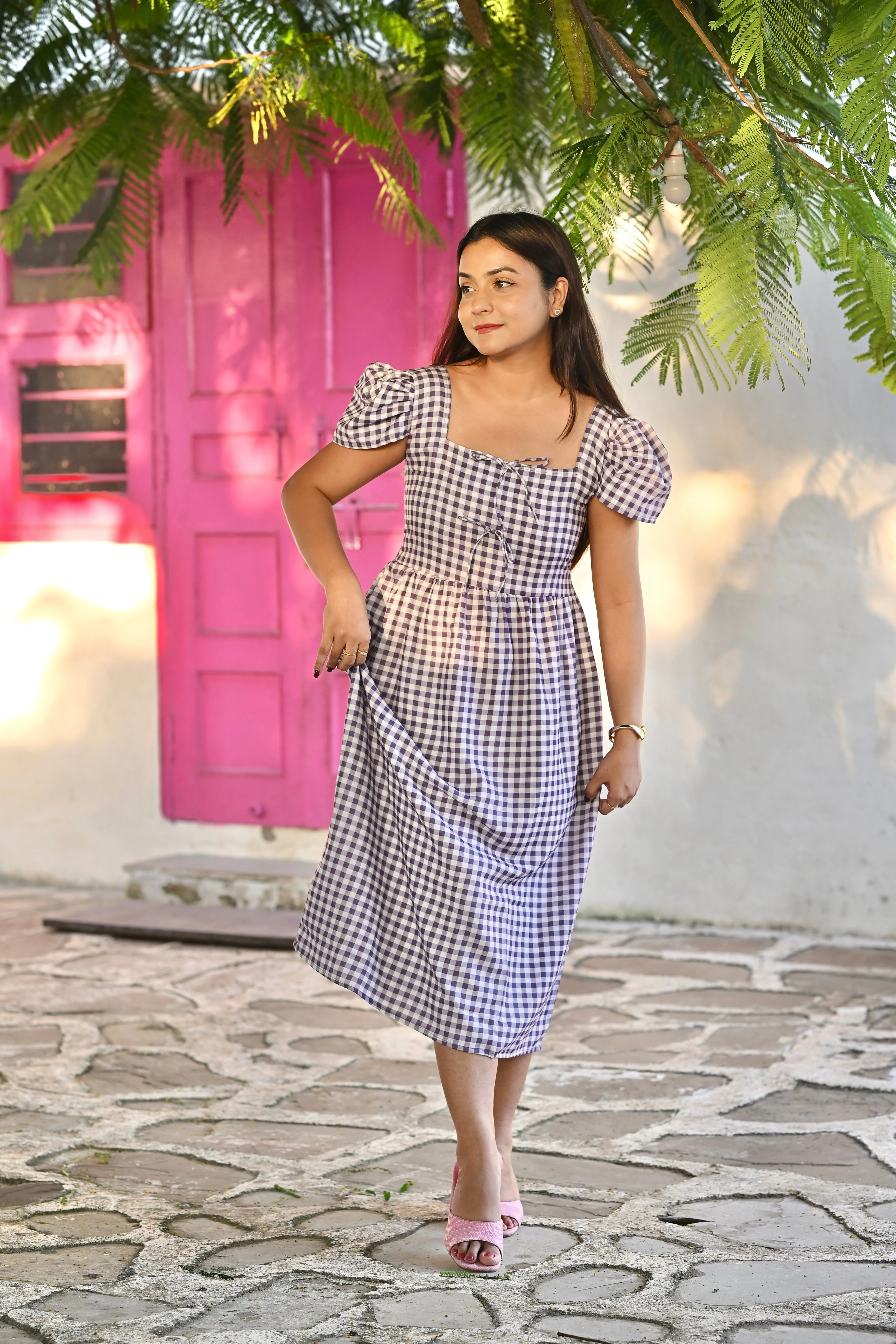 Pernia Ghingham Dress - Image 4