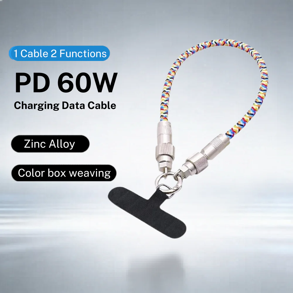 Phone Lanyard Charm With 60W Fast Charging USB C Cable - Loop - Image 3