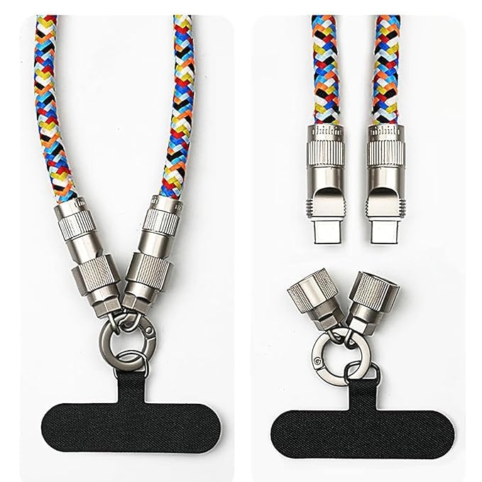 Phone Lanyard Charm With 60W Fast Charging USB C Cable - Loop - Image 5
