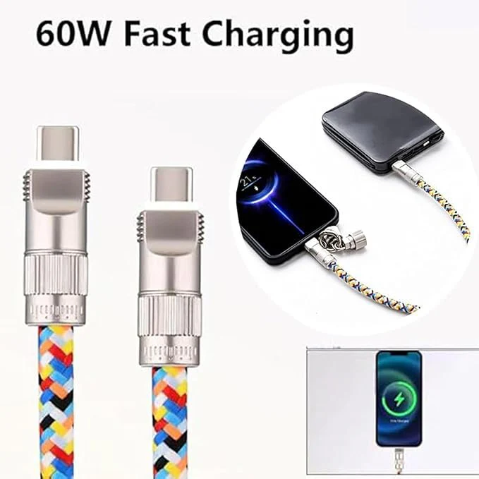 Phone Lanyard Charm With 60W Fast Charging USB C Cable - Loop - Image 7