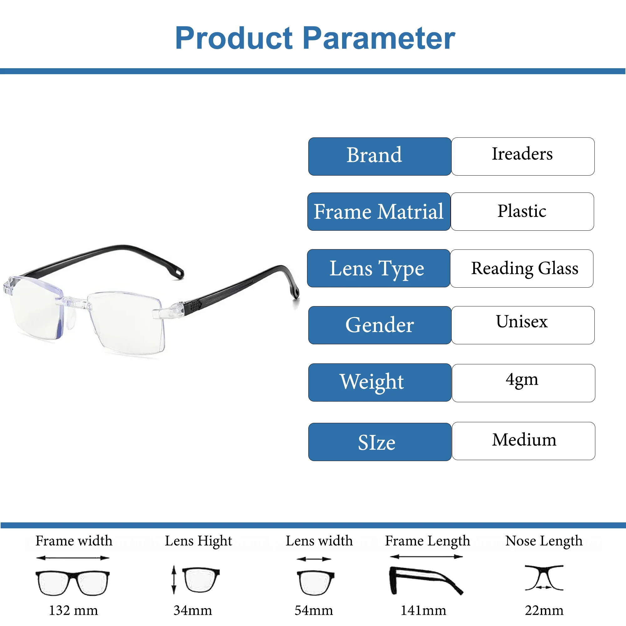 Photochromic Bifocal Intelligent Zoom Adaptive Reading Glasses (2PBF01) - Image 9