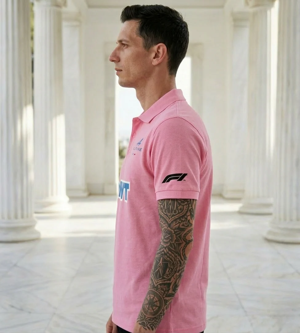 Pierre Gasly Pink Collar Tshirt - Image 2