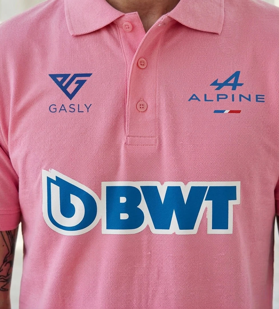 Pierre Gasly Pink Collar Tshirt - Image 3