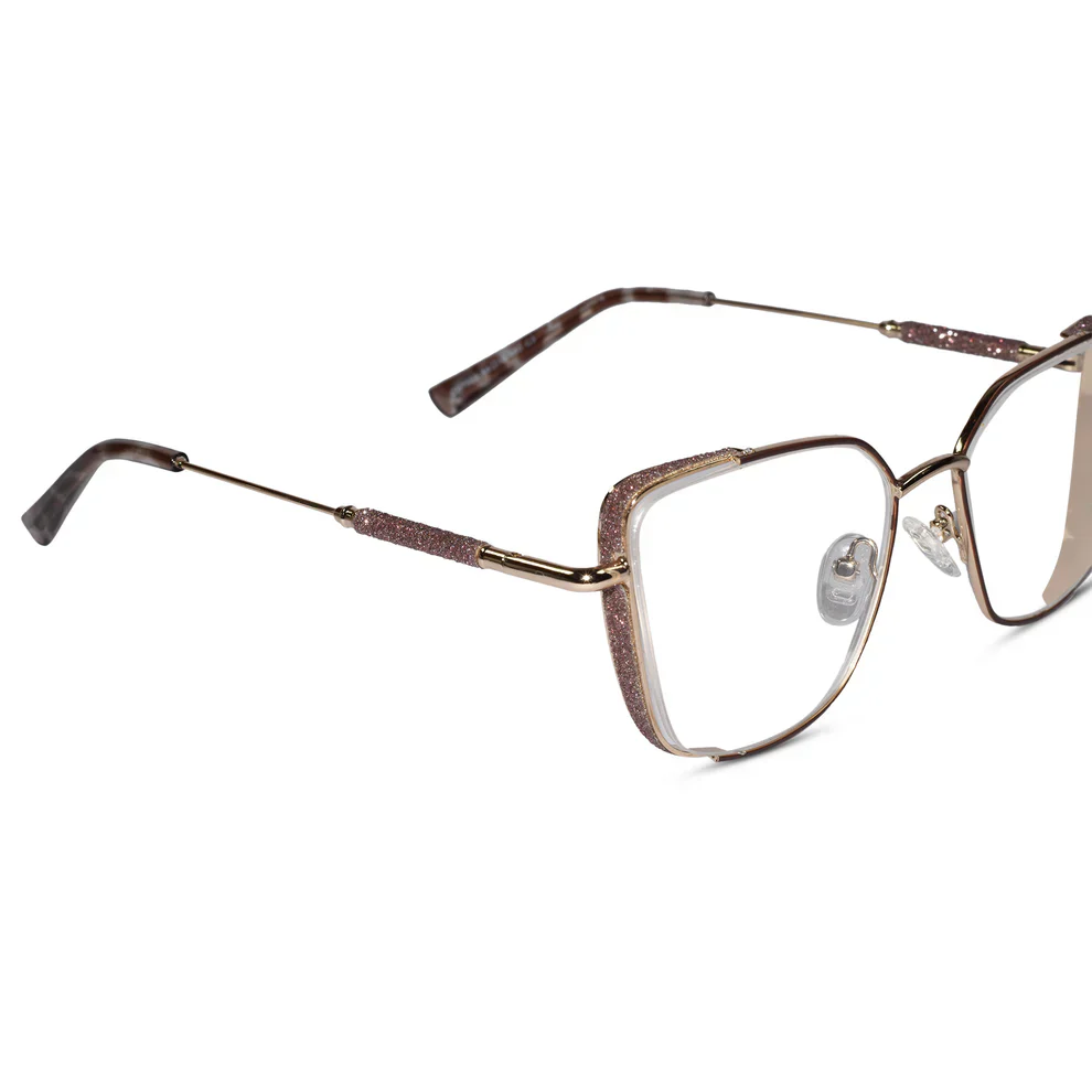 Pink Designer Rimless Cat eye Eyeglasses For Women - Image 6
