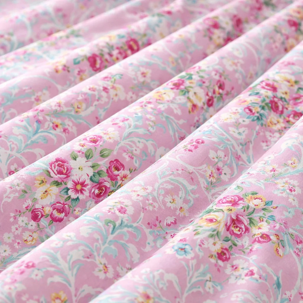 Pink Floral Bedsheet with 2 Pillow Covers – Queen Size (90 x 100 Inches) | Soft Cotton Bedsheet | - Image 3
