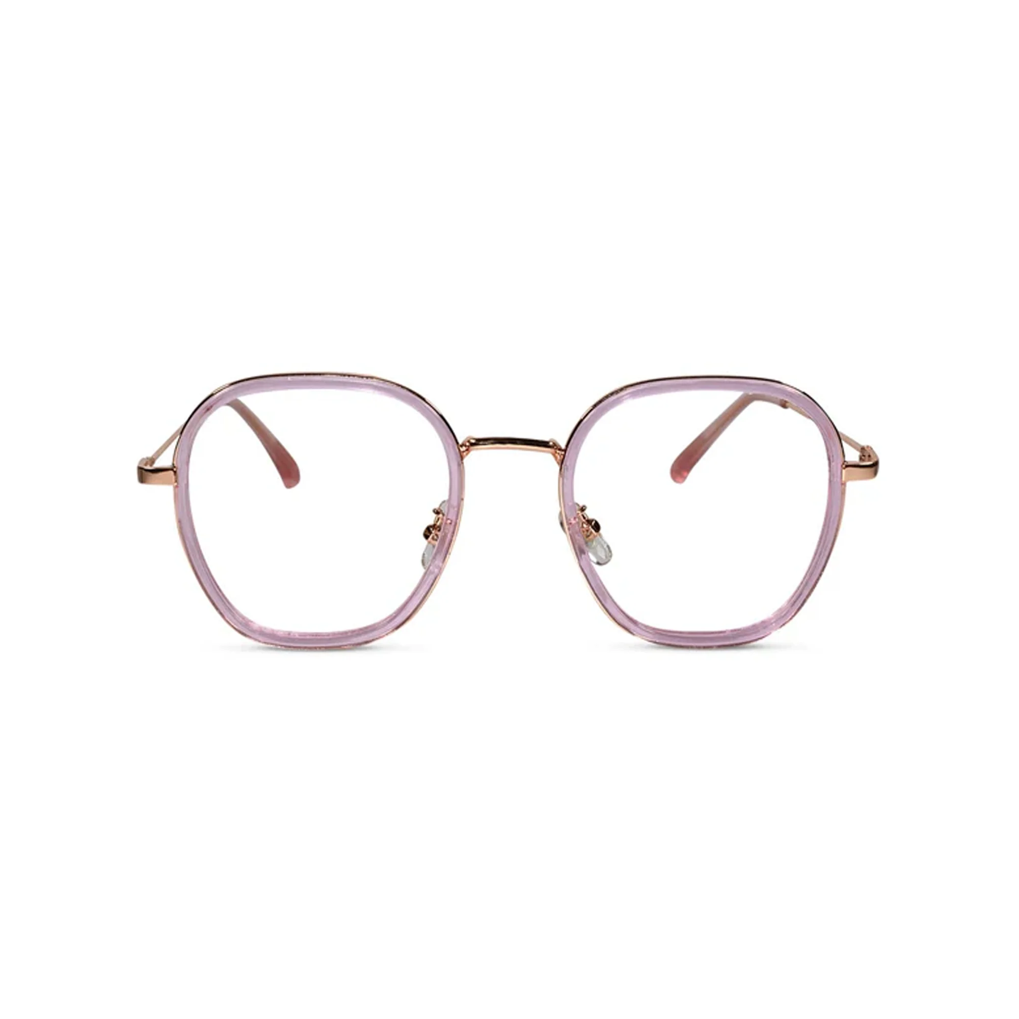 Pink Full rim Hexagonal Eyeglasses For Women - Image 2