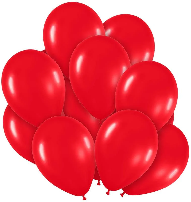 Pink Happy Birthday Banner & Red Metallic Balloons (Pack of 30) - Image 3