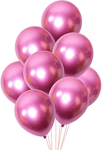 Pink Metallic Chrome Latex Balloons (Pack of 50)