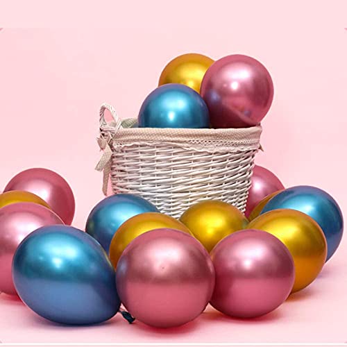 Pink Metallic Chrome Latex Balloons (Pack of 50) - Image 3