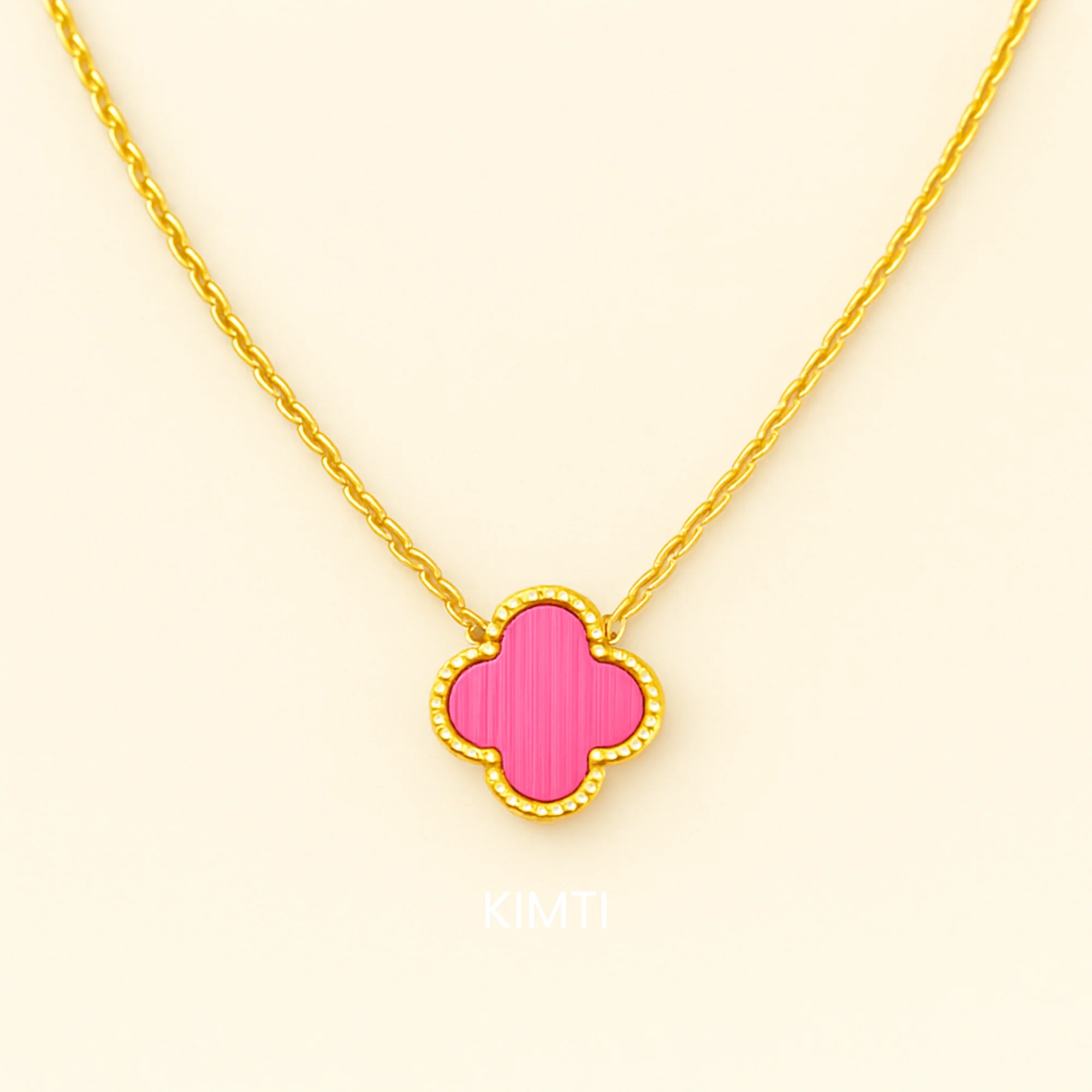 Pink Pandant Flower Necklace - Image 2