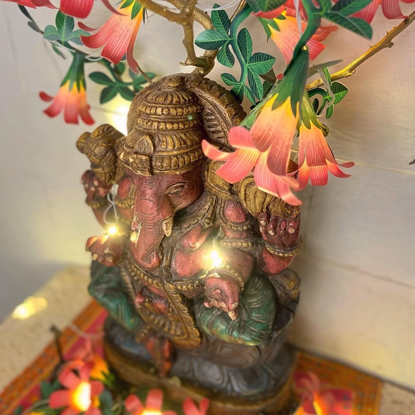 Pink Paper Flower Fairy Lights (12 flowers) - Image 21
