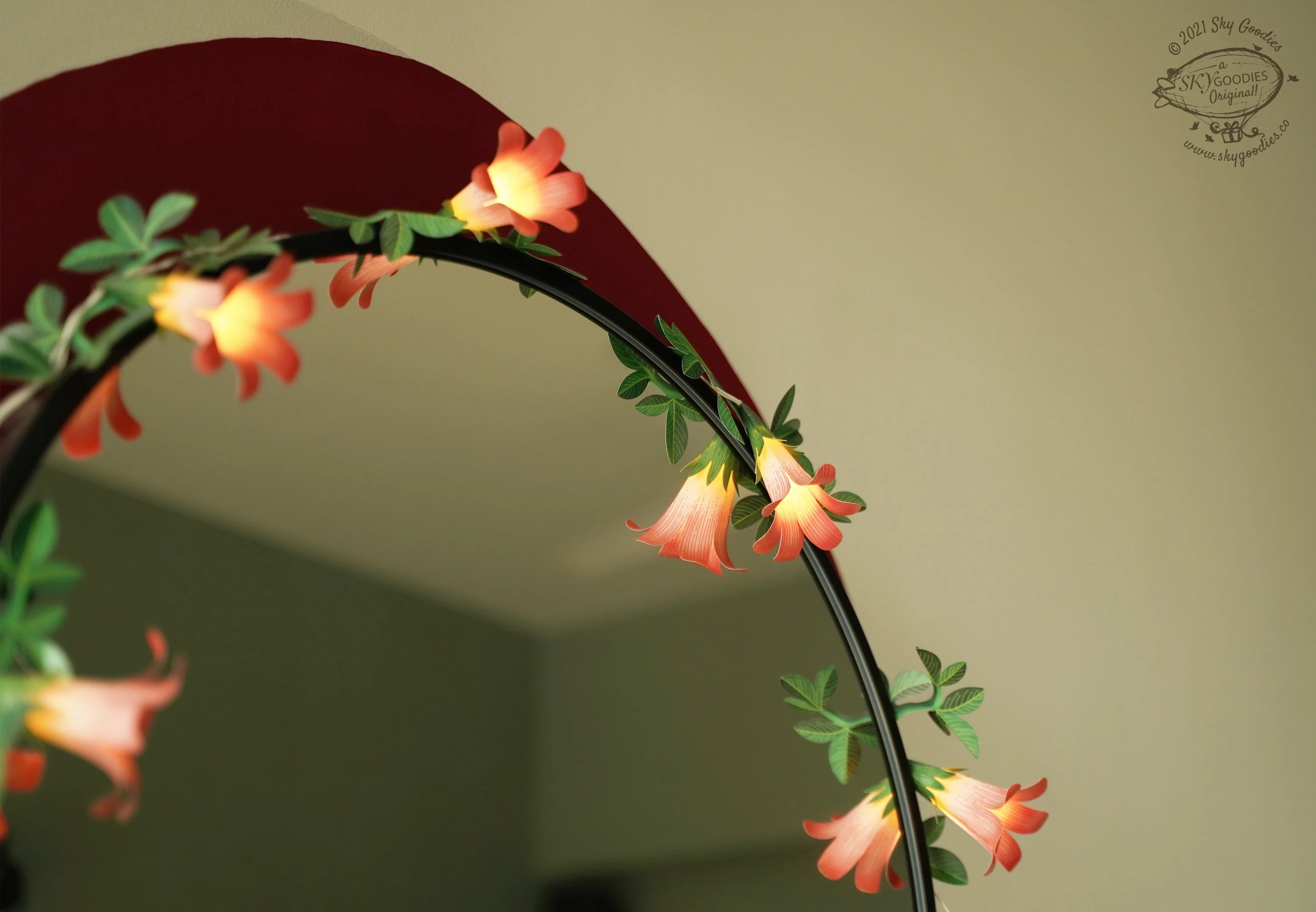 Pink Paper Flower Fairy Lights (12 flowers) - Image 8