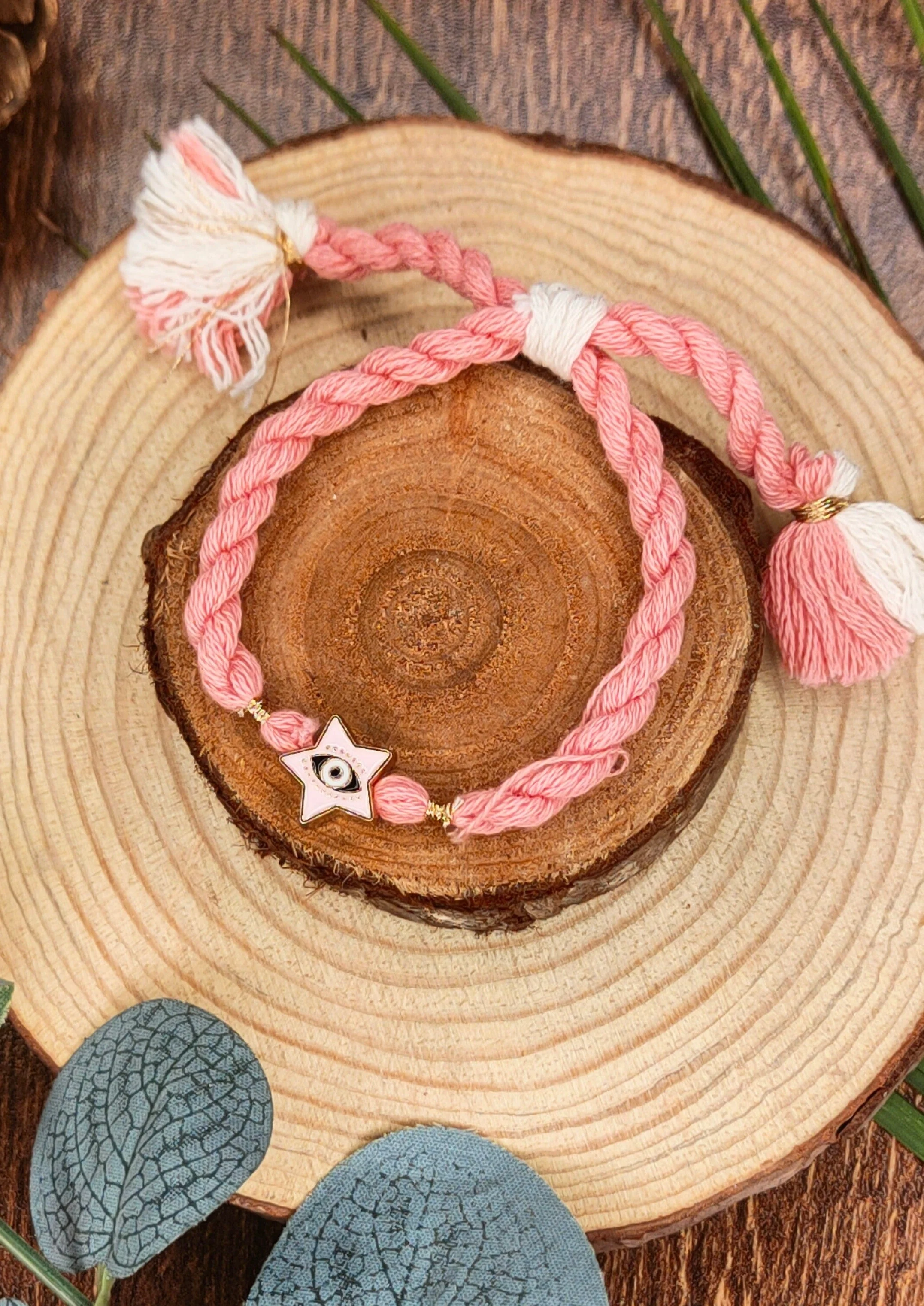 Pink star bracelet Rakhi - Image 2