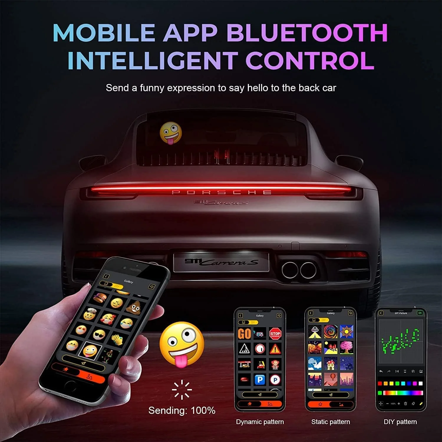 Pixo – Programmable LED Pixel Display Screen with Bluetooth App Control, Custom Text & Animations for Car Windshield & Home Decor 13x13cm - Image 3