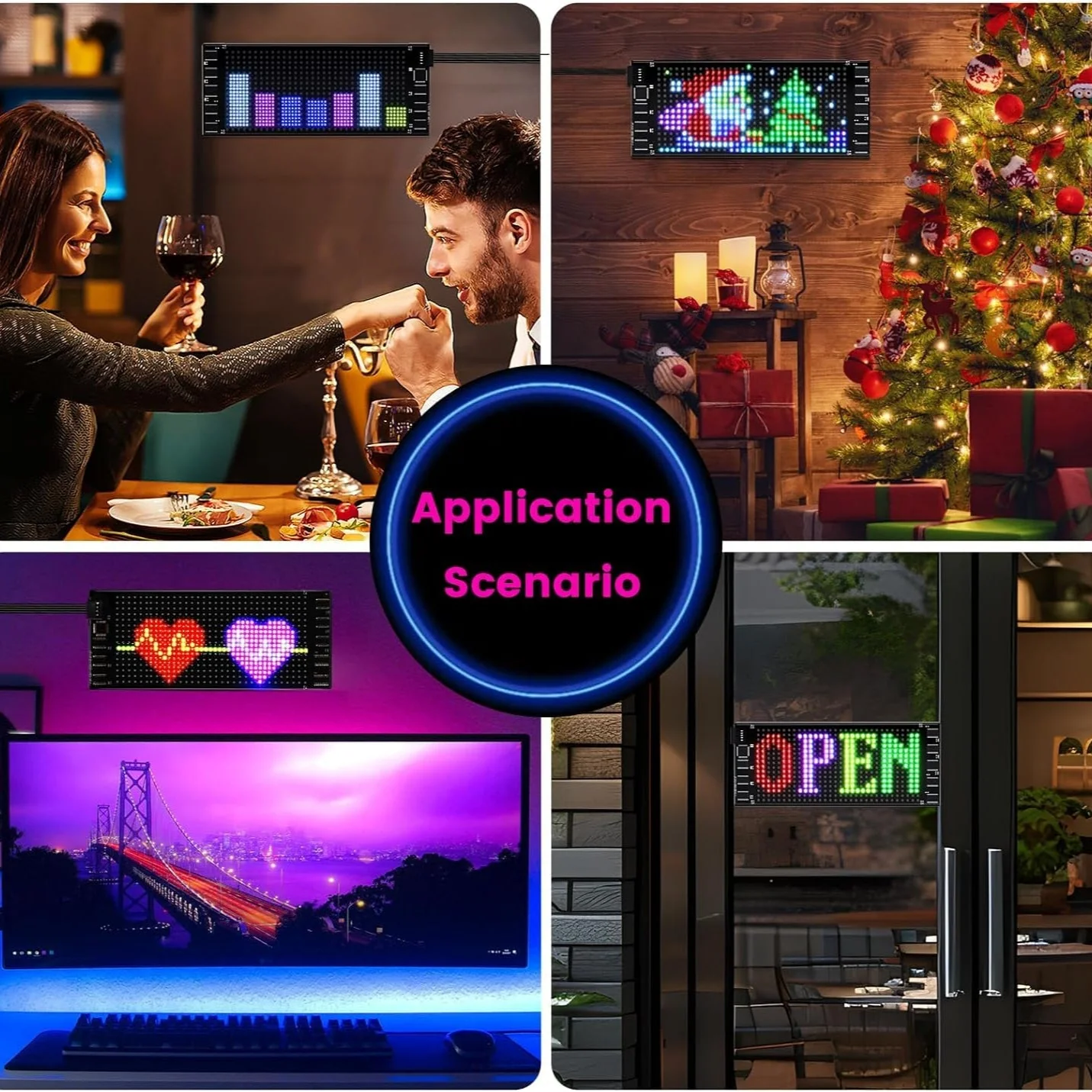 Pixy: RGB LED Matrix Display Panel with App & Remote Control, Flexible Pixel Sign Board for Cars, Rooms, Offices & Custom Scrolling Messages (7" × 3") - Image 5