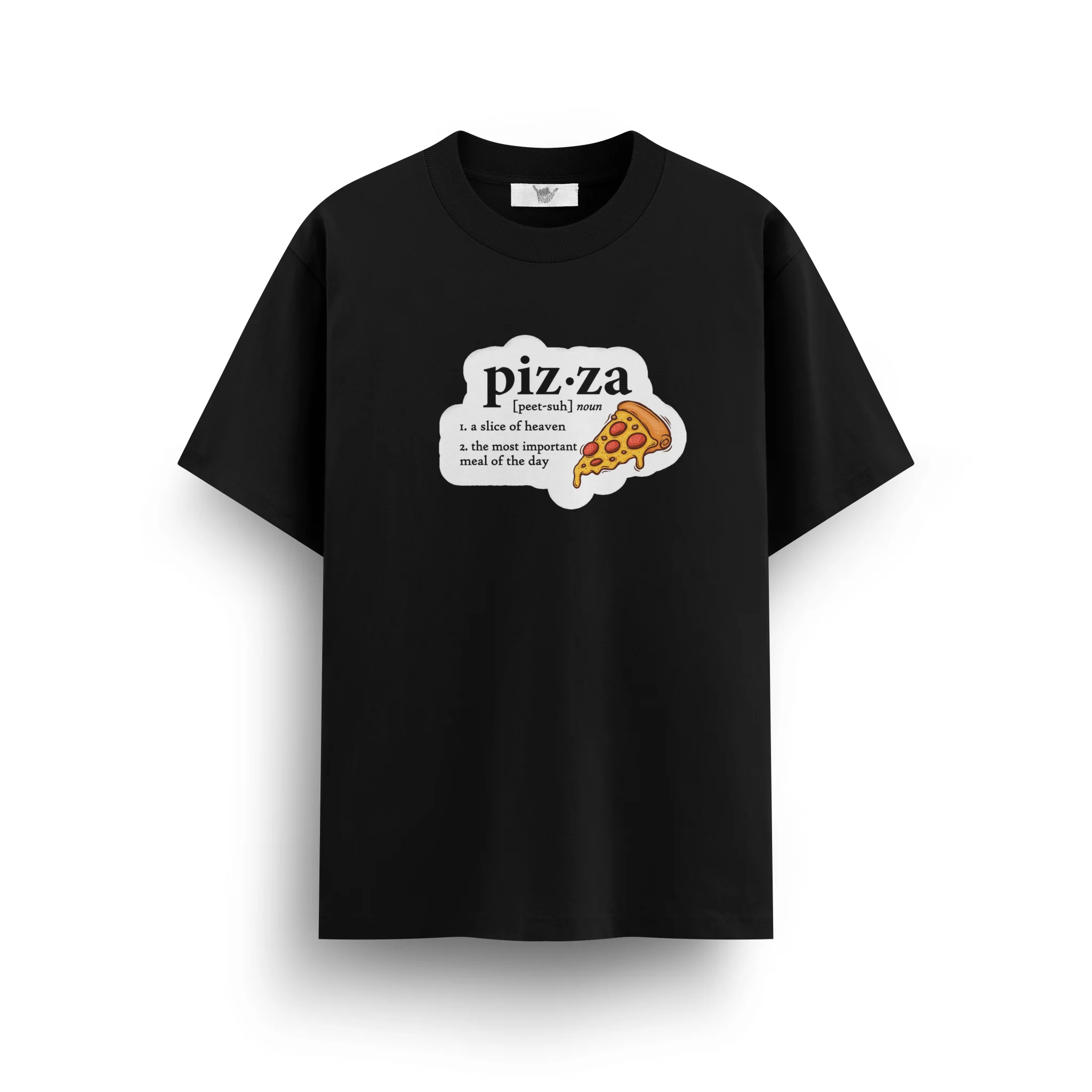 Pizza Black Oversize T-Shirt - Image 6