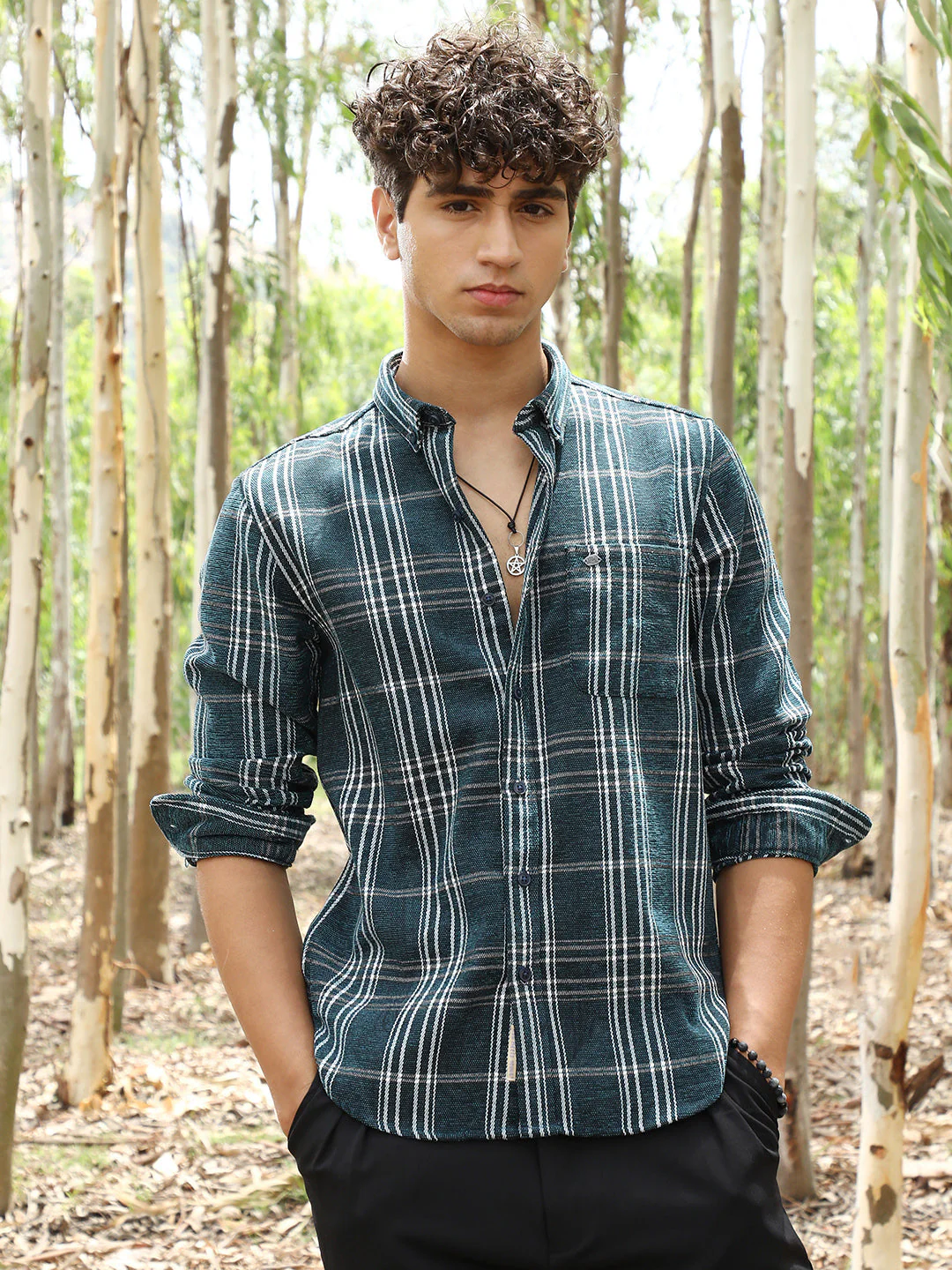 Plaid-Woven Regular Shirt - Image 2