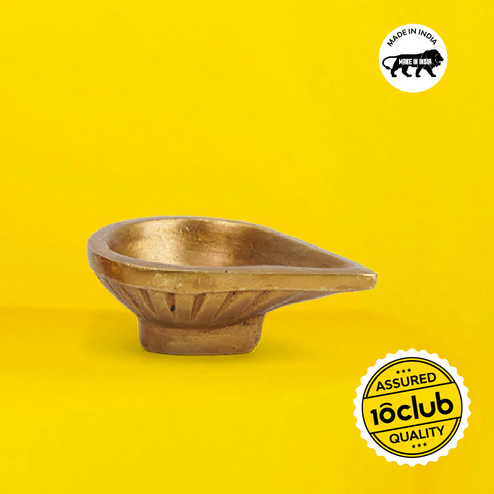 Plain Brass Diya | 100% Pure Brass | Antique Finish - Image 3