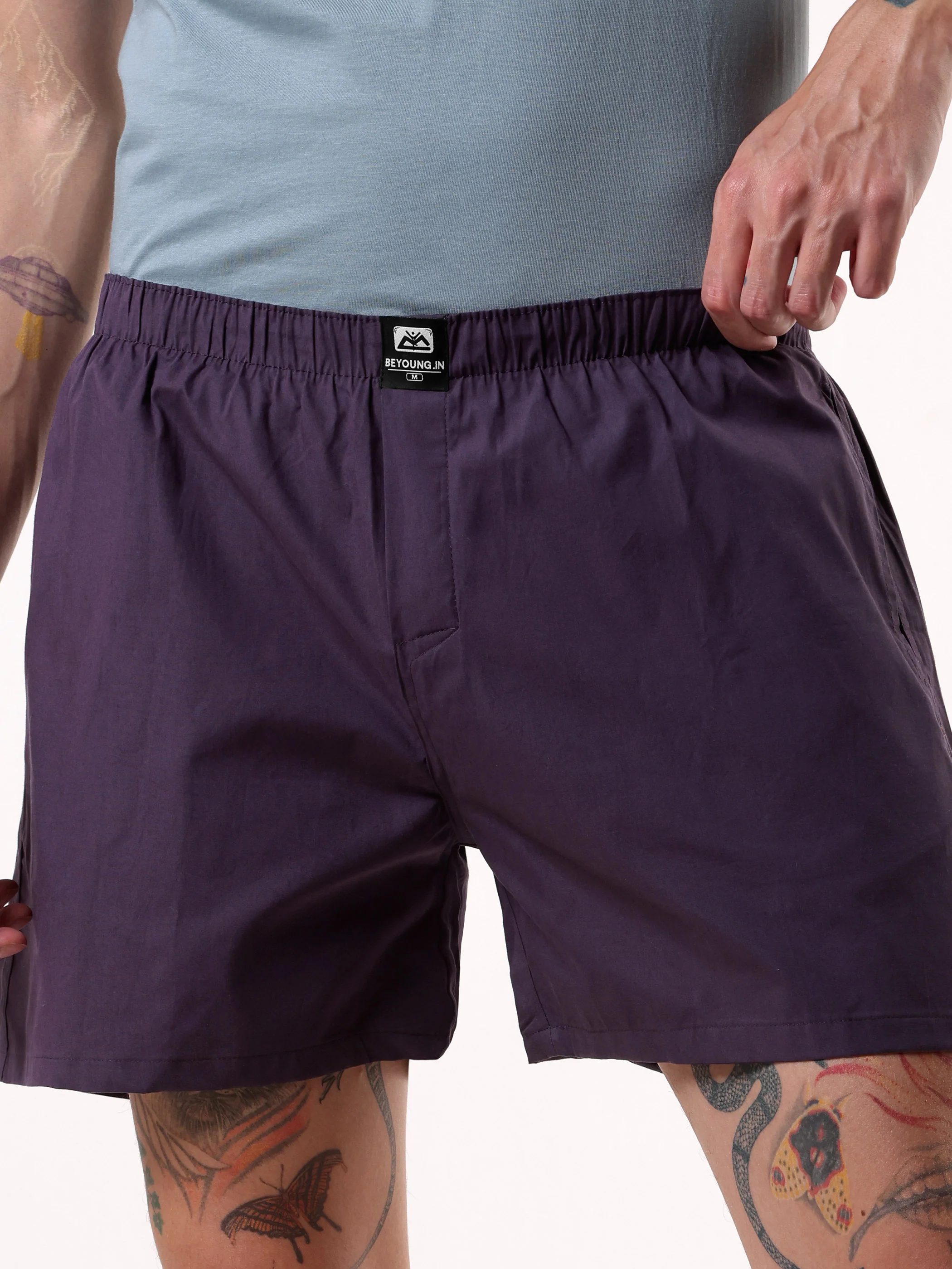 Plain Dark Violet Mens Boxer - Image 7