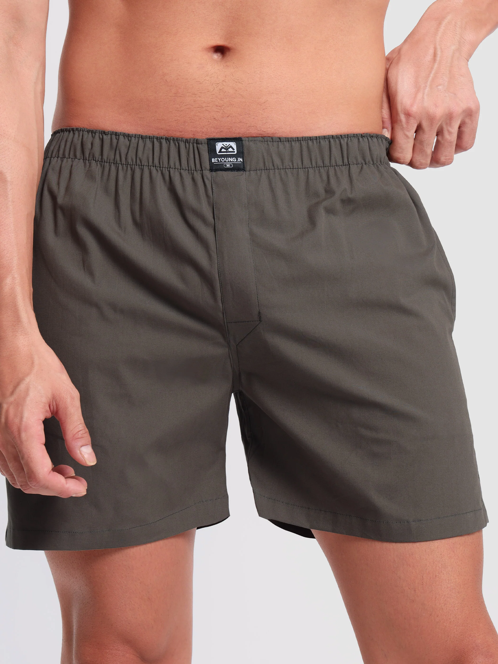 Plain Grizzle Grey Mens Boxer - Image 7