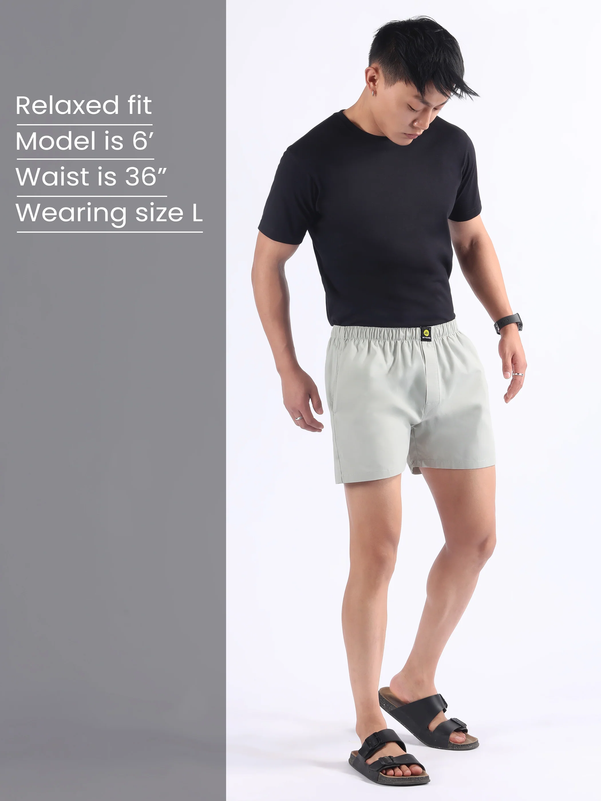 Plain Light Grey Mens Boxer - Image 4