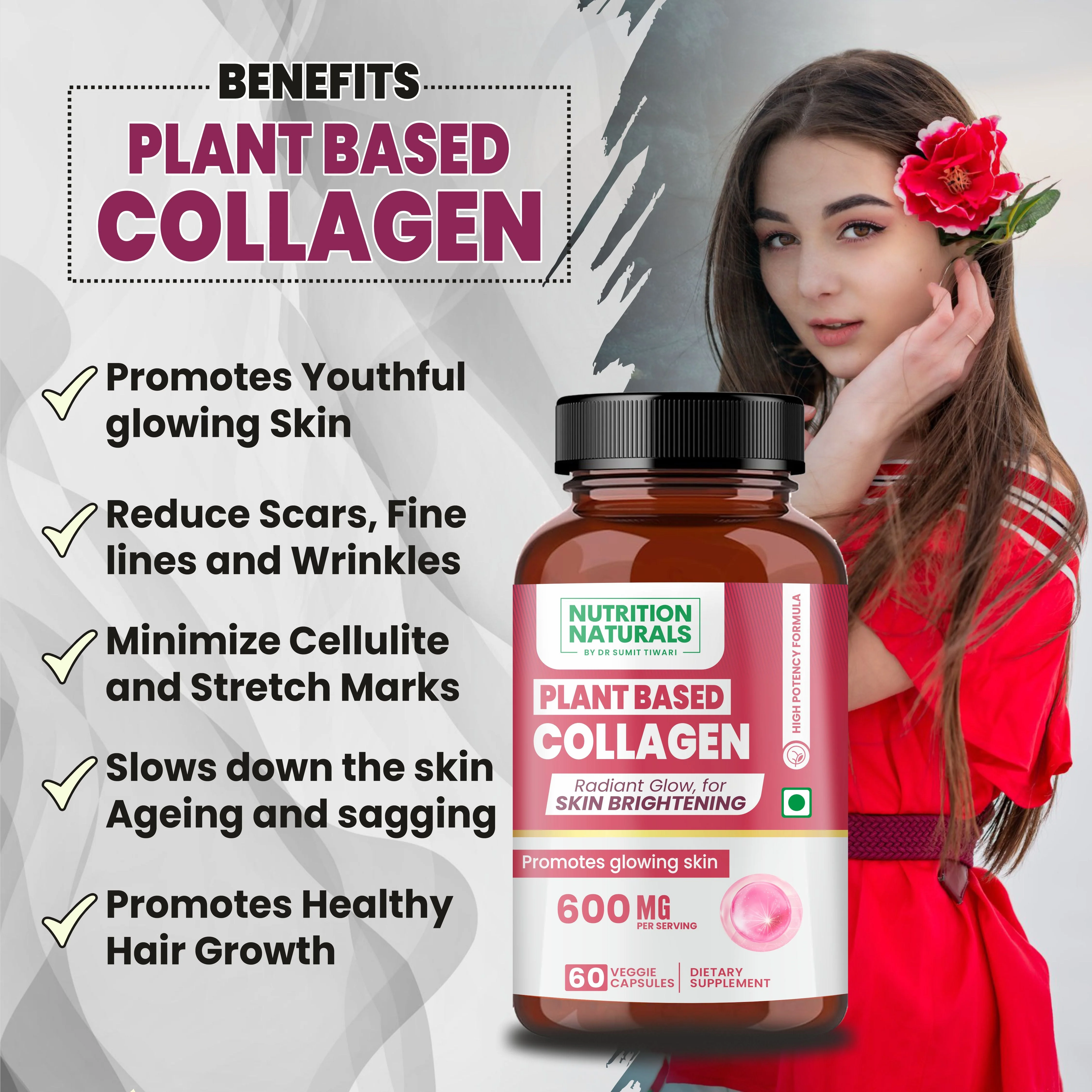 Plant Based Collagen 600 mg (60 capsules) - Image 2