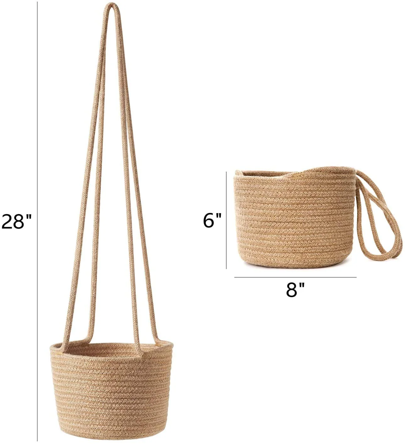 Planter Basket With Long Hanging Rope - Image 3