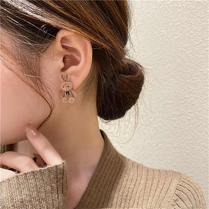 Playful Bunny Studs Brown Stud Earring - Image 4
