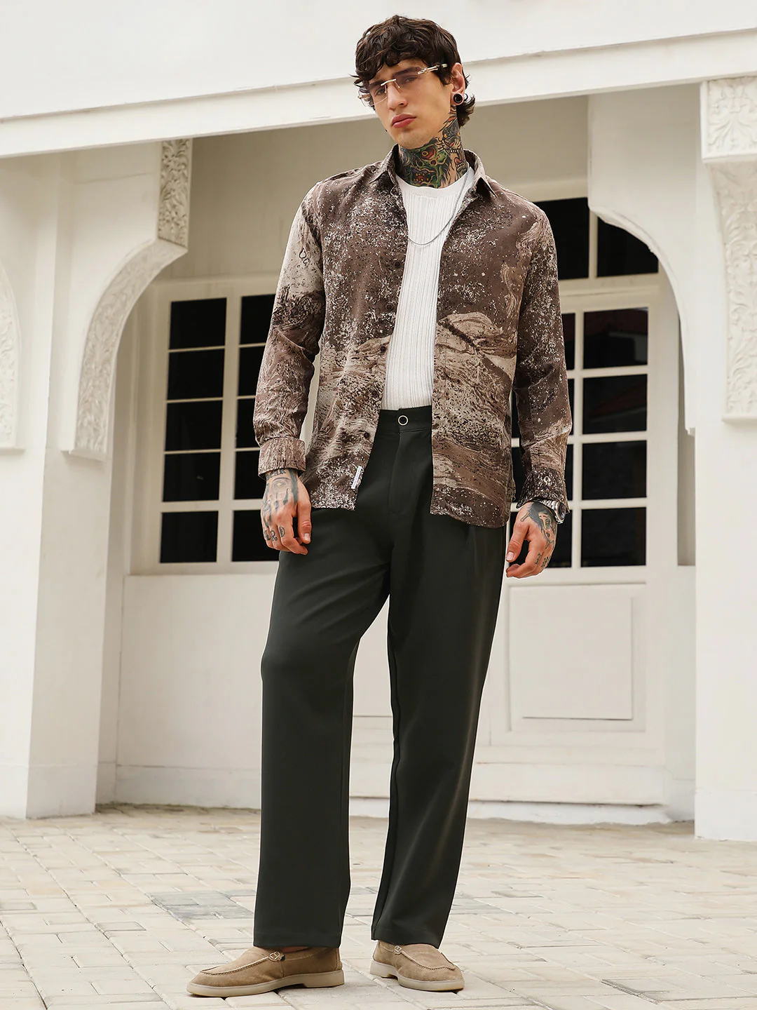 Pleated-Straight Tailored Trousers - Image 6