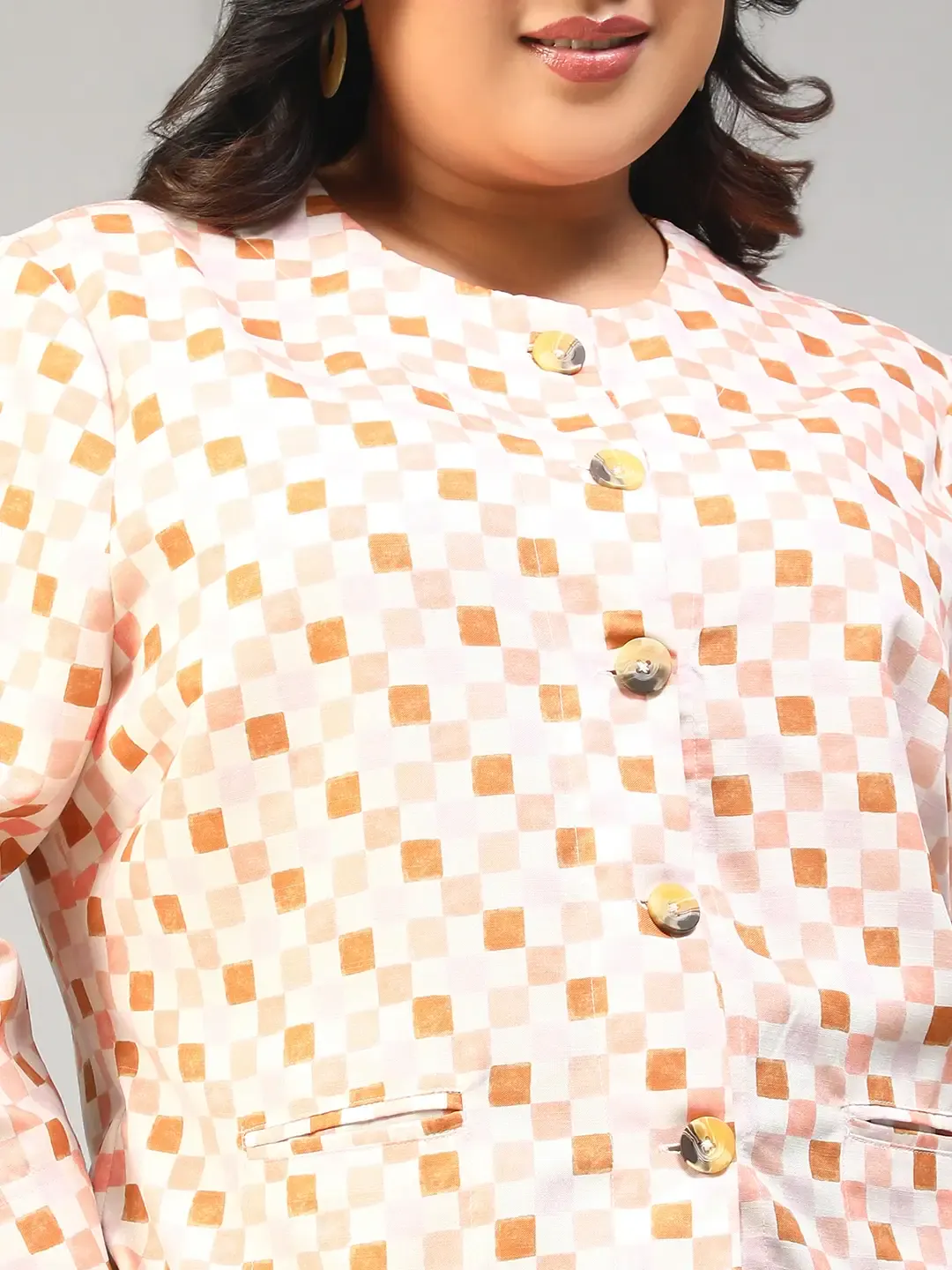 Plus Size Multicolor Check Women’s Top - Image 2