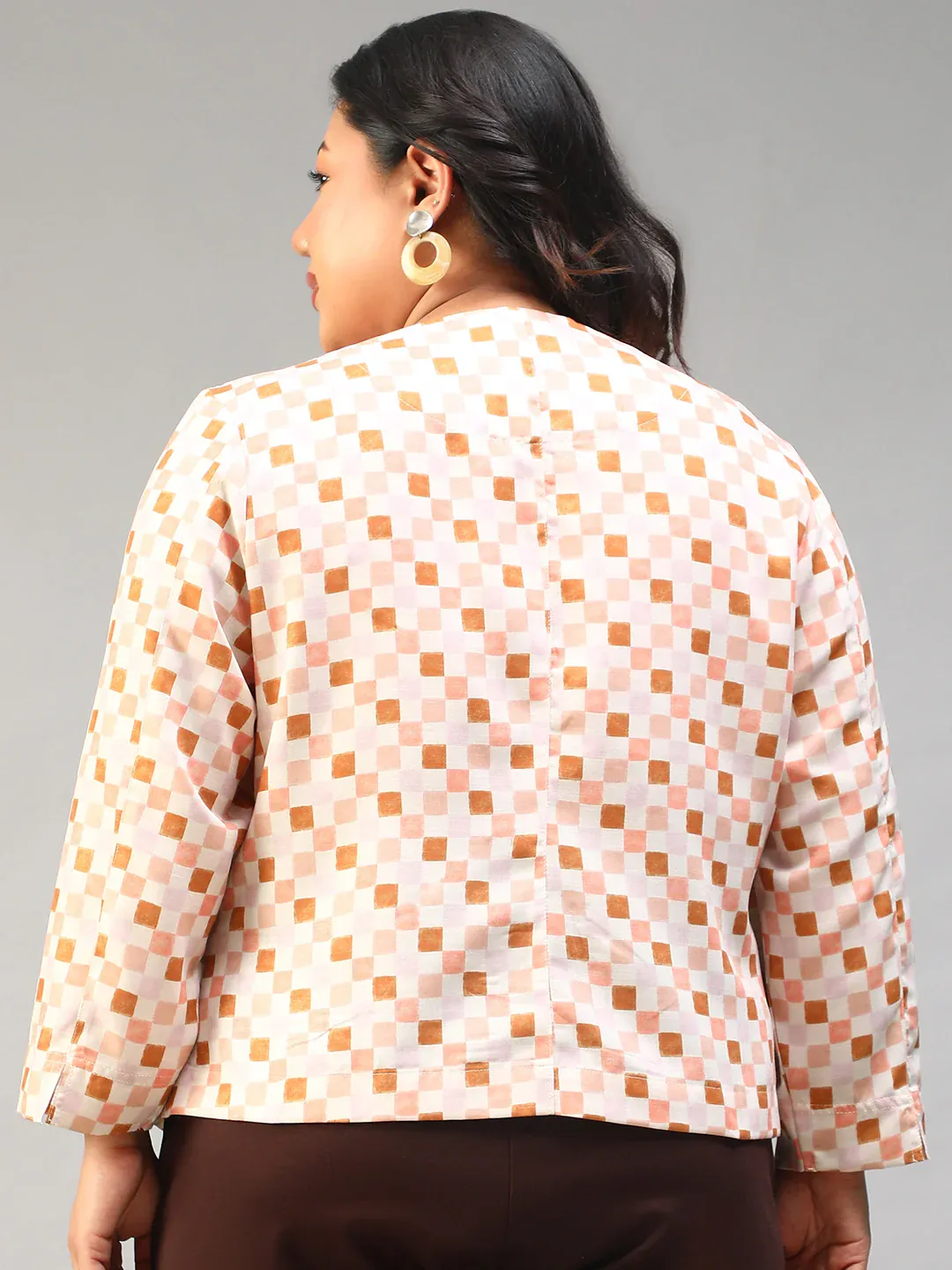 Plus Size Multicolor Check Women’s Top - Image 6