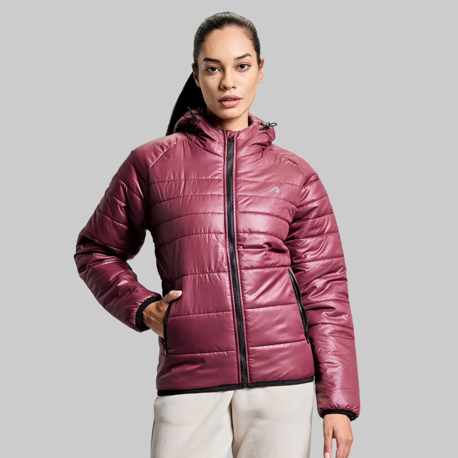 Polar Womens Puffer Jacket - Windsor Wine - Image 33