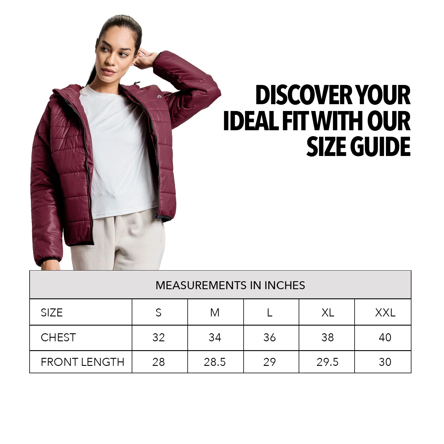 Polar Womens Puffer Jacket - Windsor Wine - Image 5