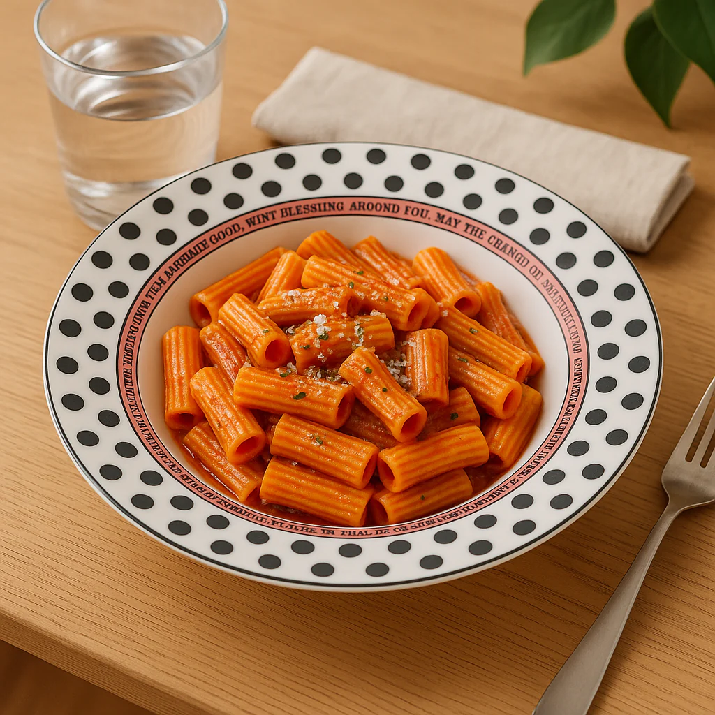 Polka Dot Ceramic Pasta Bowl – White with Black Dots - Image 5
