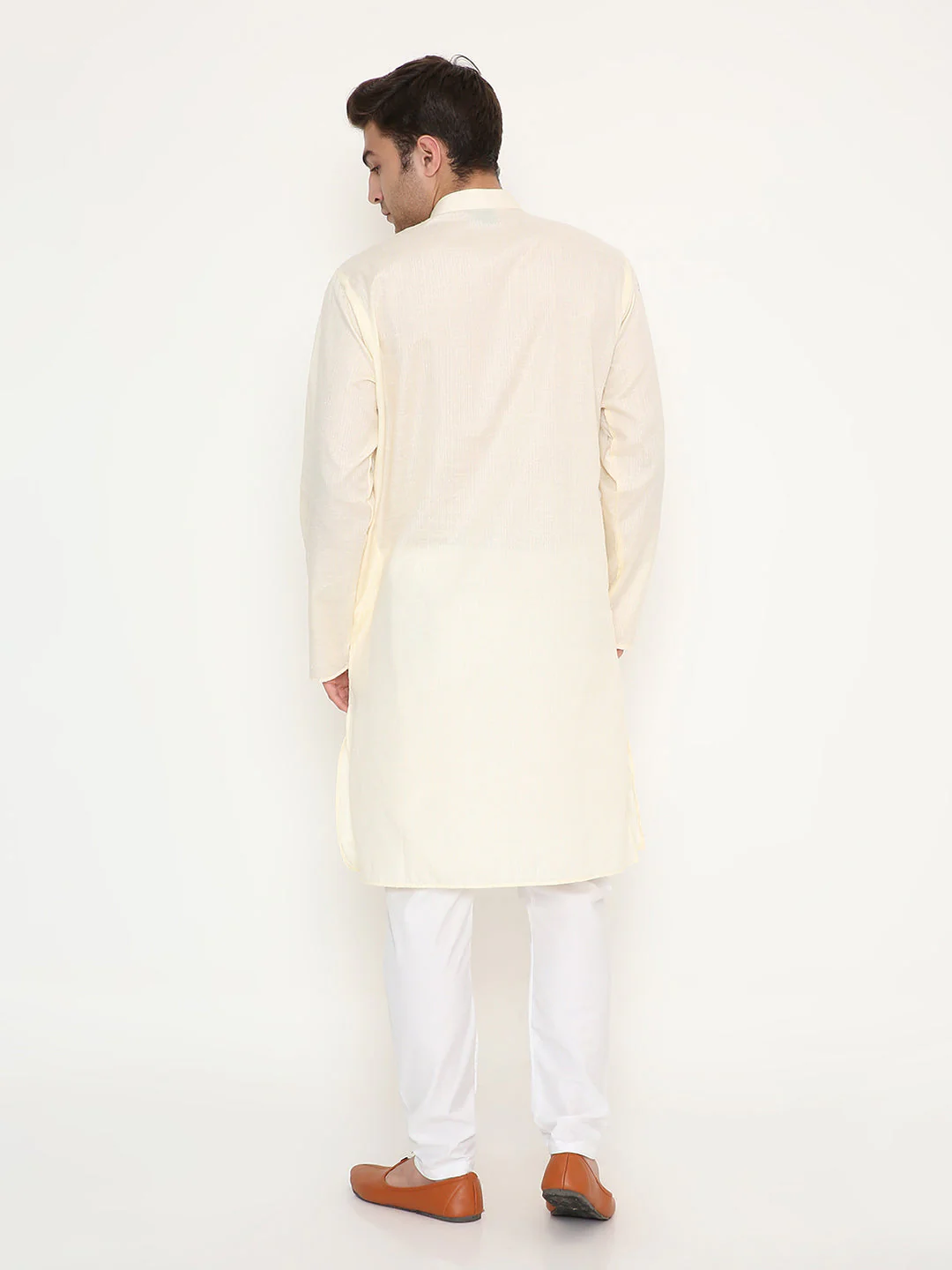 Poly Viscose Shiny Kurta in Beige - Image 2