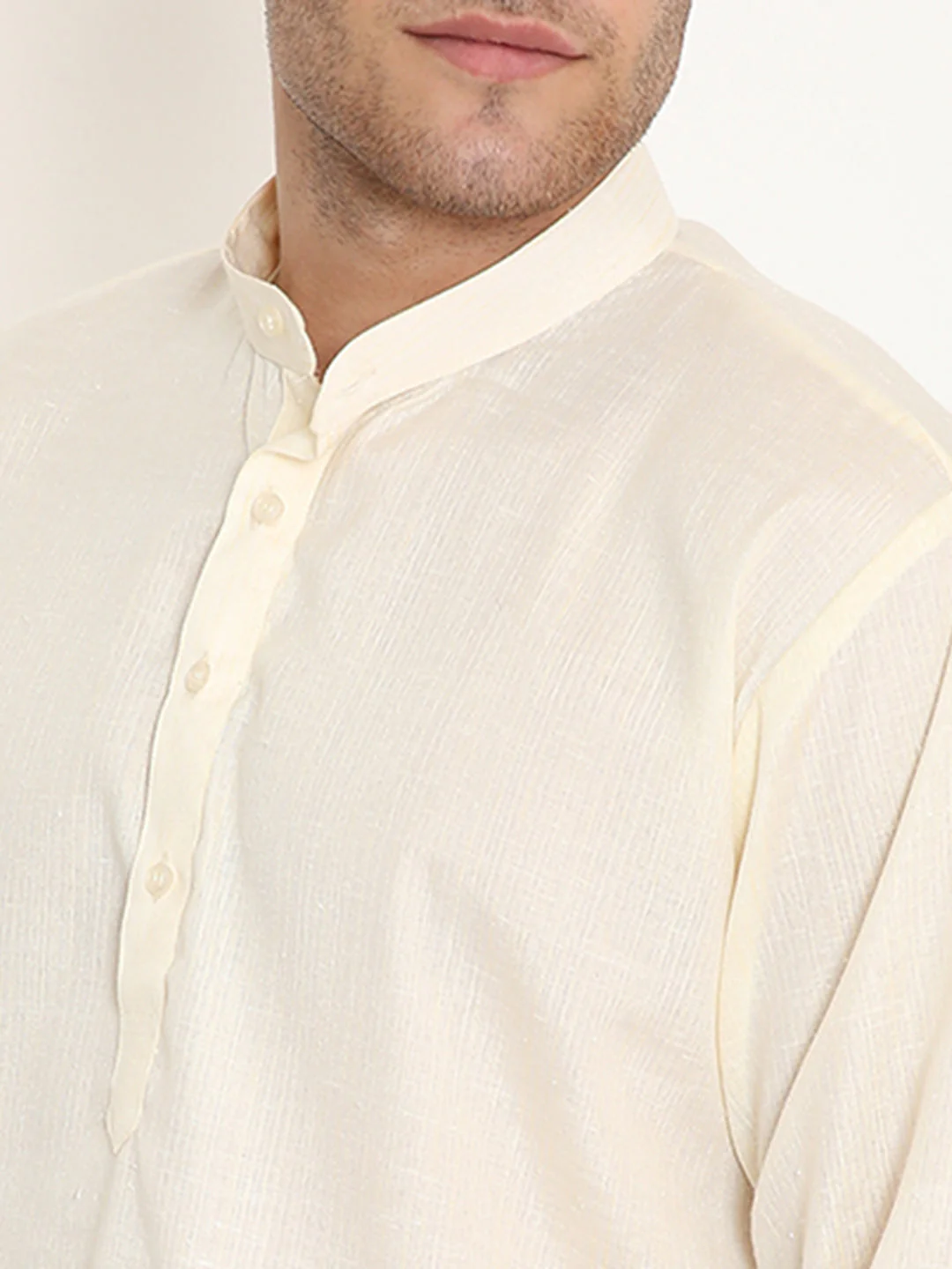 Poly Viscose Shiny Kurta in Beige - Image 6